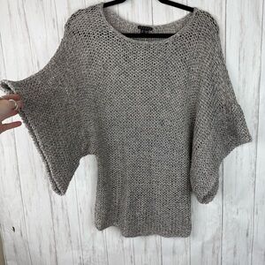Theory gray taupe sparkle knit sweater Doleman sleeves Small